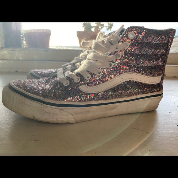 Vans Shoes Vans Sk8hi Chunky Pink Glitter Shoes Poshmark